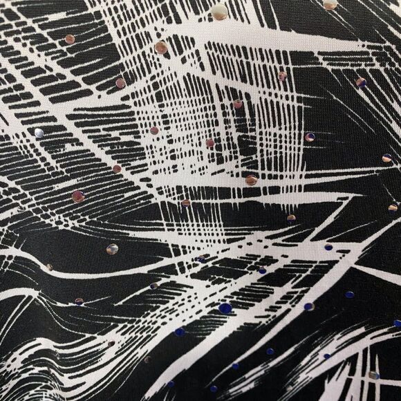 Brittany Black Top Medium to Large Black and White with Silver Embellishments - Picture 5 of 5